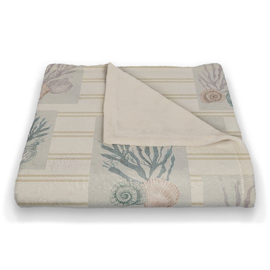 Shell Panels Coral Fleece Blanket